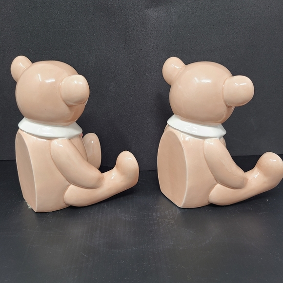 Vintage Boookends Ceramic Hand Painted Teddy Bear Bookends Book Stopper - Picture 4 of 9